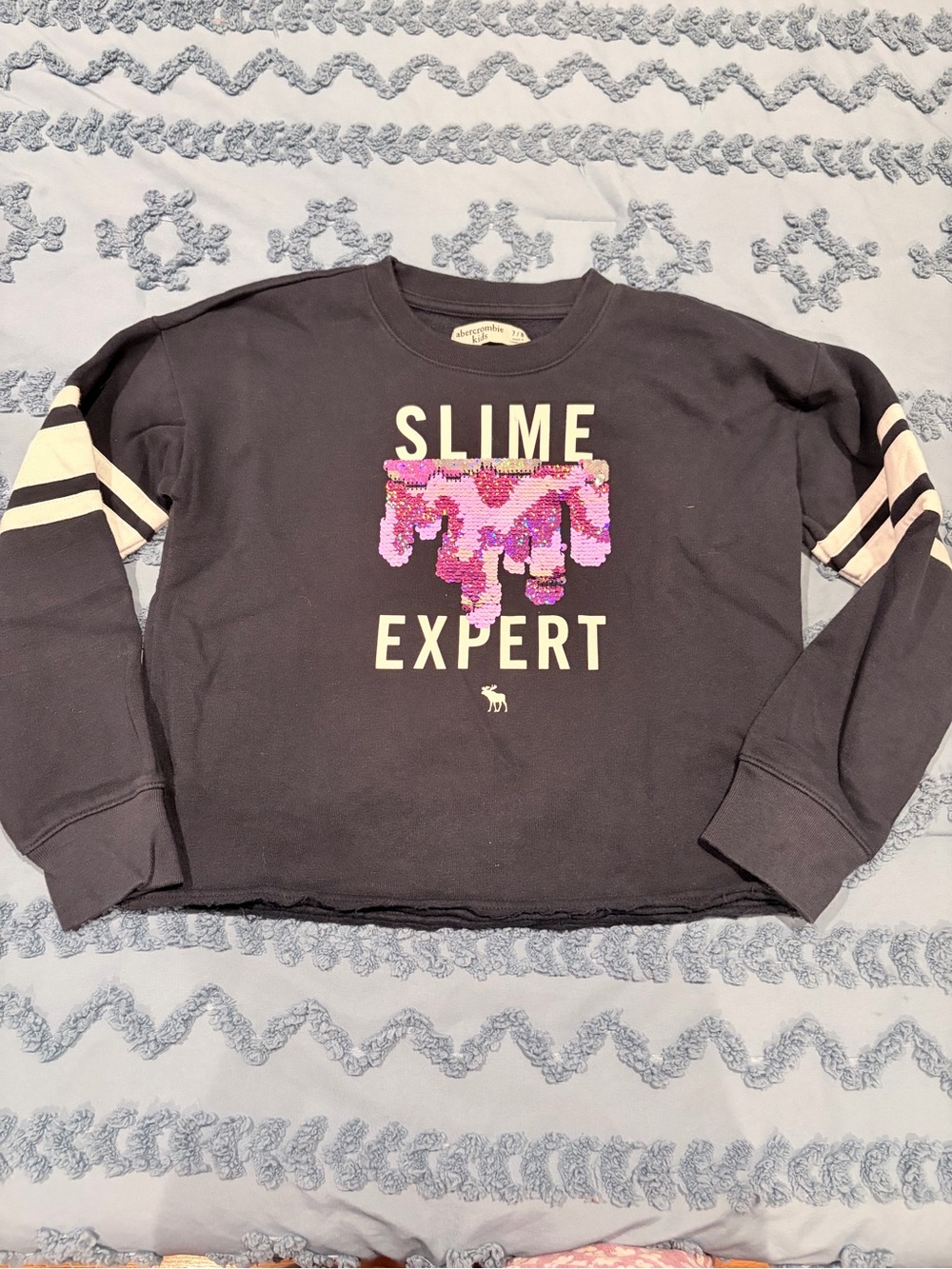 abercrombie kids Black Crewneck Sweatshirt with Graphic Detail
